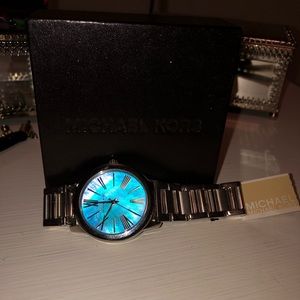 Michael Kors watch, blue pearl face